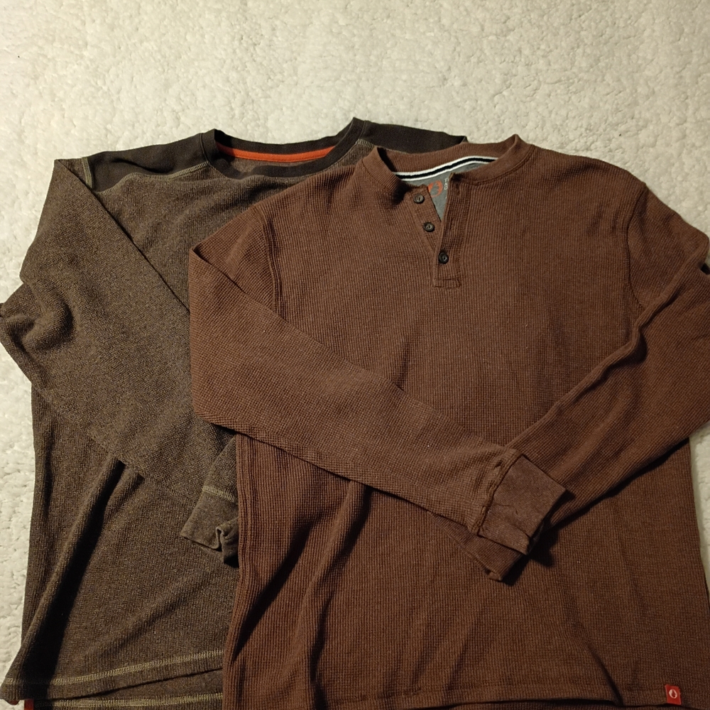 Legendary Whitetails Brown and Dark Gray Long Sleeve Henley Duo